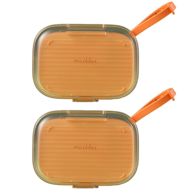 Organizador de mascarillas desechables, caja de almacenamiento a prueba de polvo para mascarillas, prevención de la contaminación, juego de 2