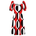 thumbnail image 4 of Red Black White Mod Circles Sleeveless Dress dresses for official occasions women's evening dresses, 4 of 6