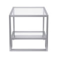 thumbnail image 4 of Evelyn&Zoe 22" Satin Nickel Metal/Glass Side Table, 4 of 8