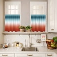 thumbnail image 3 of Gradient Orange Curtain Valances Set Modern Minimalist Green Orange Red Ocean Beach Kitchen Curtains 36&nbsp;inch Length Rod Pocket Valance and Tiers 3 Piece Set Small Bedroom Bathroom Laundry Decor, 3 of 9