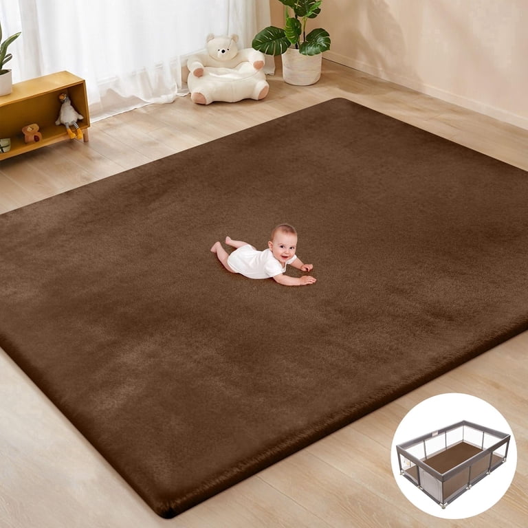 Babyeap Extra Thick Baby Play Mat, 73" x 50" with Washable Cover photo 1
