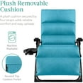 thumbnail image 3 of Wubio Oversized Zero Gravity Chair, Folding Outdoor Patio Recliner, XL Anti Gravity Lounger w/Removable Cushion, Cup Holder, Side Tray, 350lb Capacity - Light Blue, 3 of 13