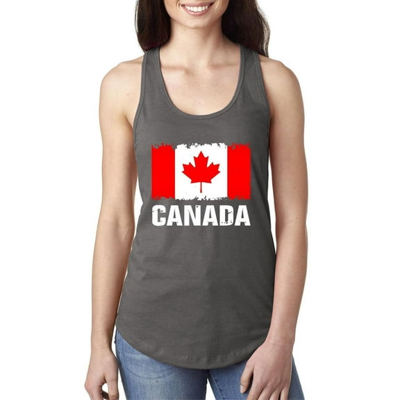 Normal is Boring - Women's Racerback Tank Top, up to Women Size 2XL - Canada Flag