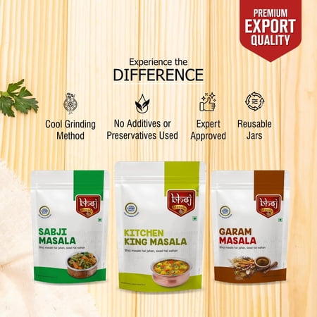 Pure Sabji + Kitchen King + Garam Masala Powder By Bhoj Masale 200gm, 7.0 Ounce | Pack Of 3