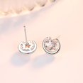 thumbnail image 1 of BONNY Joyería Plata 925 Stud Diamond Pendientes Perla Original Moissanite Mujer M019, 1 of 4