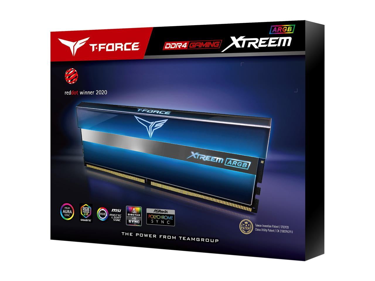Team T-Force XTREEM ARGB 16GB (2 x 8GB) DDR4 3600 (PC4 28800) Desktop Memory Model TF10D416G3600HC14CDC01