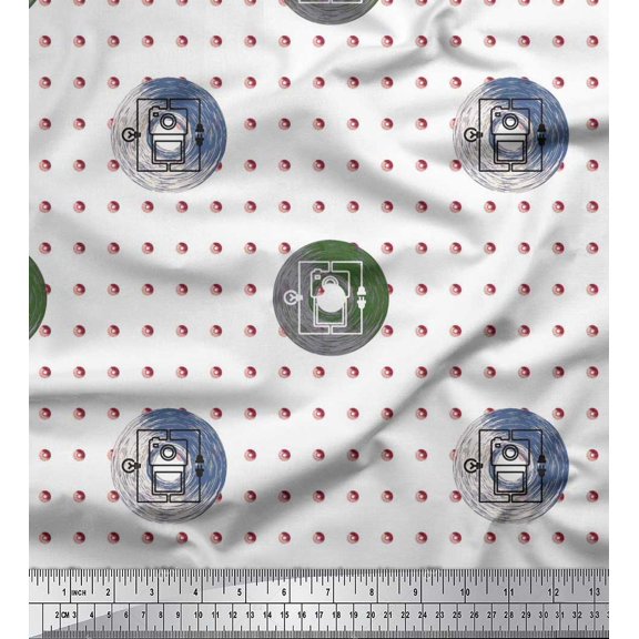 Soimoi Viscose Chiffon Fabric Disk Hardware Printed Fabric 1 Yard 42 Inch Wide