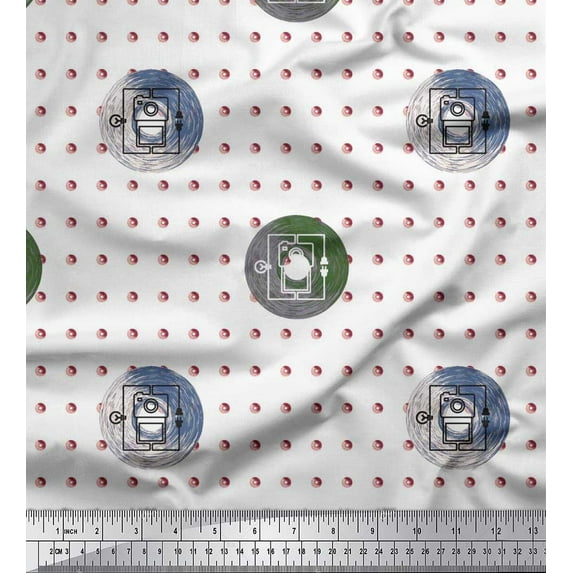 Soimoi Cotton Jersey Fabric Disk Hardware Printed Fabric 1 Yard 58 Inch Wide