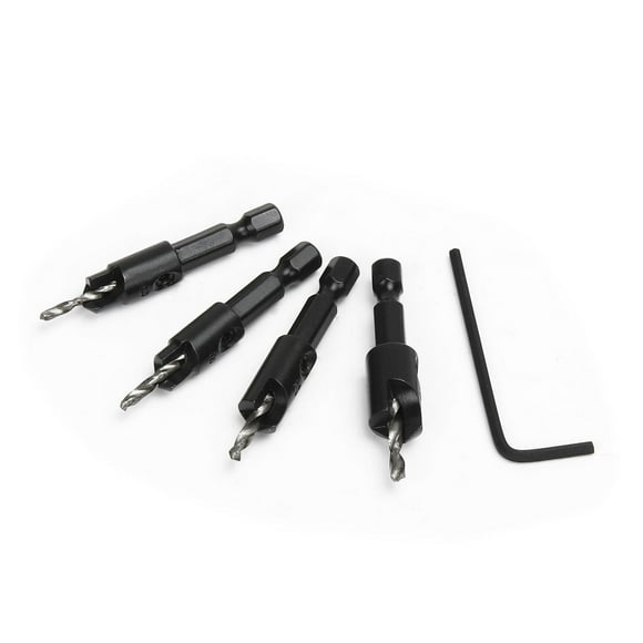 WorkPro Countersink Drill Bits -5 Piece,HSS Tip