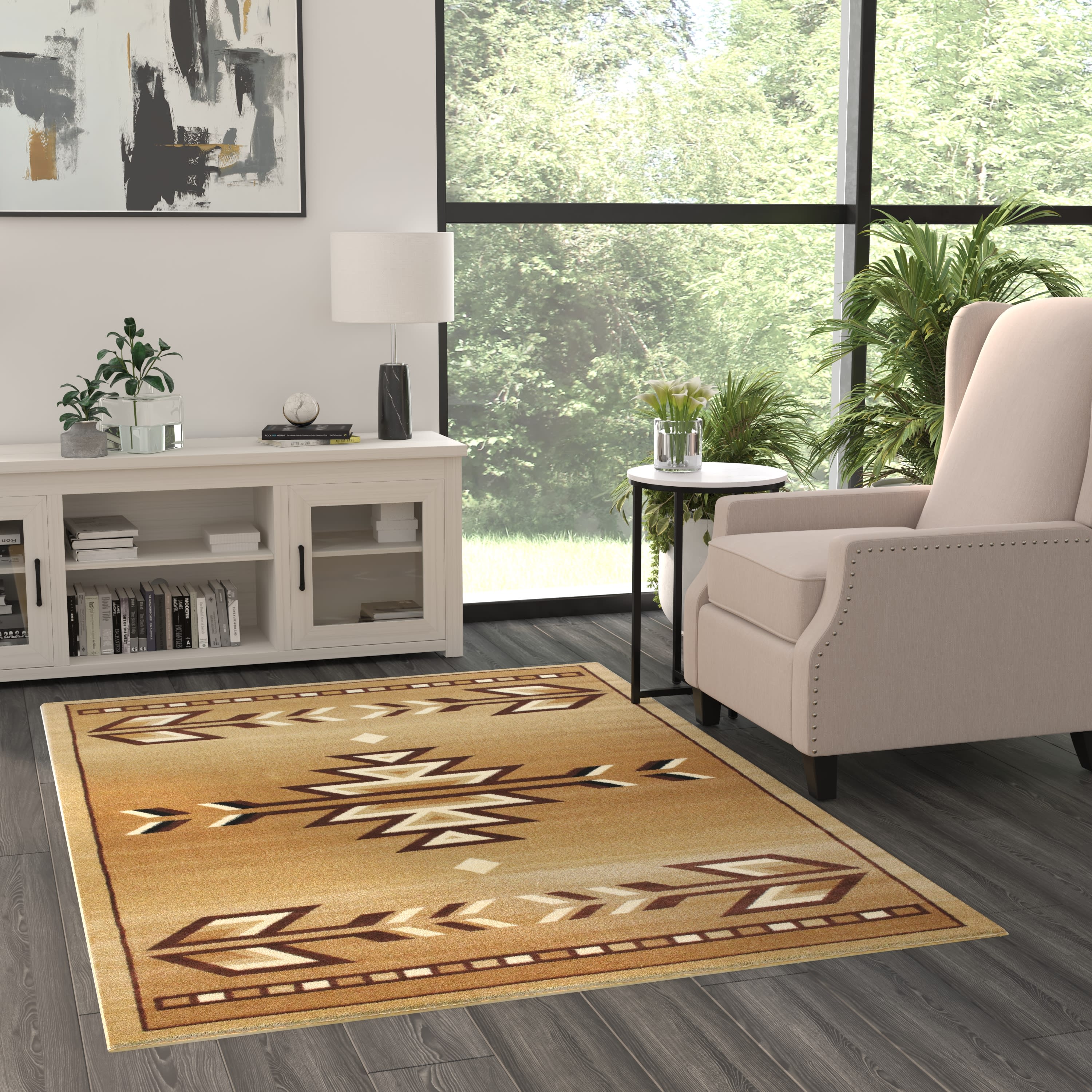 Masada Rugs Southwest Area Rug 5 Feet X 7 Feet Beige Walmart