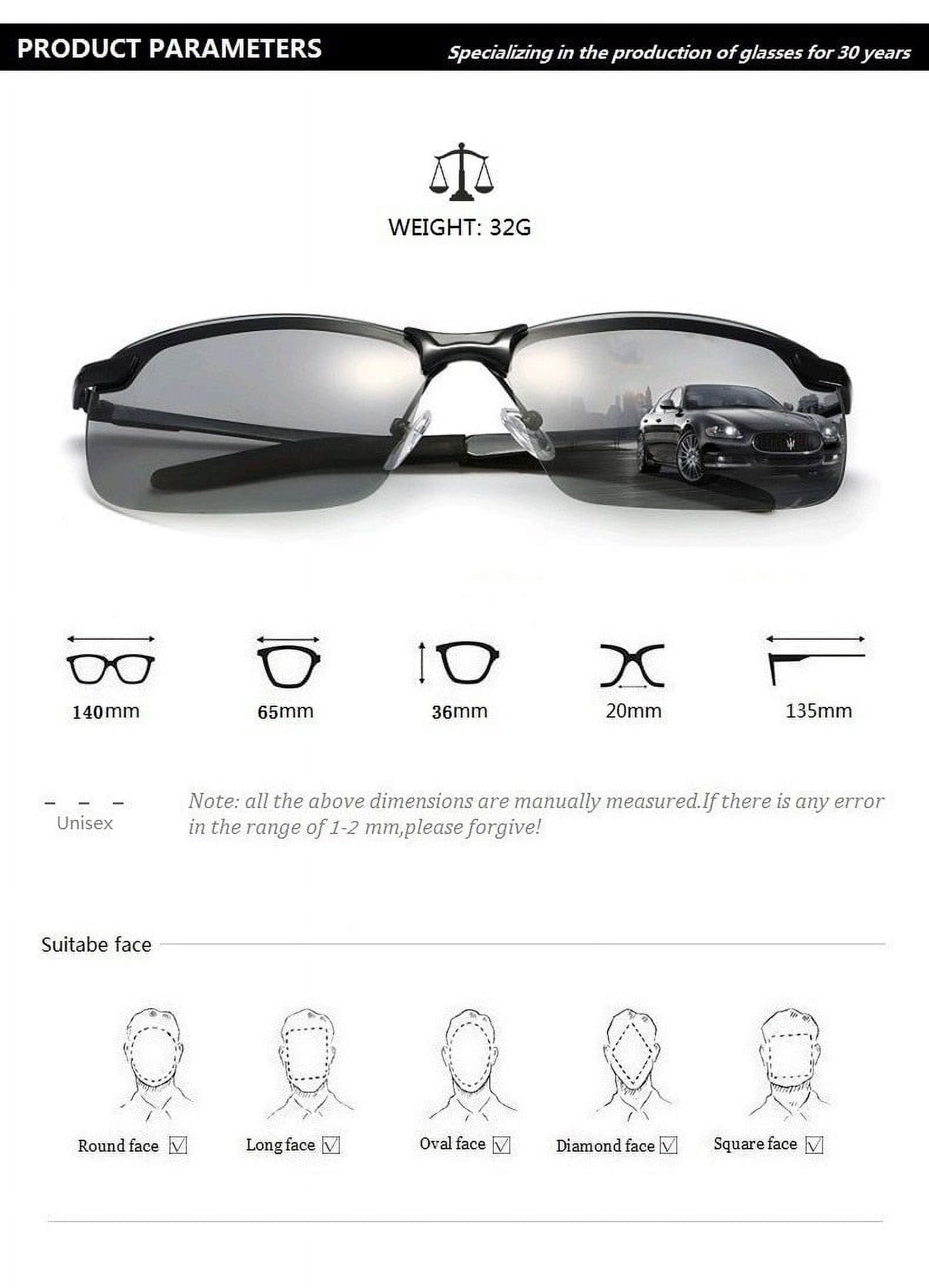 Photochromic Sunglasses Men Polarized Driving Chameleon Glasses Male Change  Color Sun Glasses Day Night Vision Driver's Eyewear 
