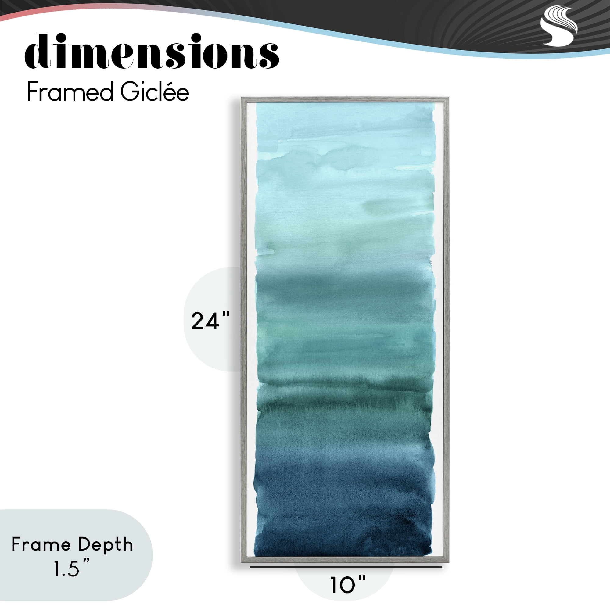 Stupell Industries Cerulean Blend Gradient Gray Framed Giclee Art, design by Allie Corbin