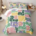thumbnail image 2 of Homewish Vintage Boho Twin Quilt Set,Purple Pink Daisy Flowers Twin Coverlet Set,2 Pieces, 2 of 7