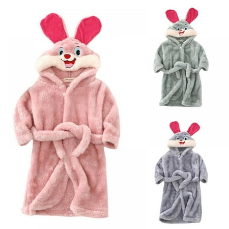 

Lovebay Boys Girls Bathrobes Toddler Kids Hooded Robes Children s Flannel Bathrobes 1-7 Years