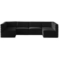thumbnail image 1 of Meridian Furniture Quincy Black Velvet Modular Sectional, 1 of 13