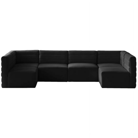 Meridian Furniture Quincy Black Velvet Modular Sectional