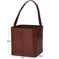thumbnail image 3 of DecMode 9" x 9" Red Leather 4 Bottles Wine Holder with Carrying Handle, 1-Piece, 3 of 7