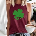 thumbnail image 2 of WREESH Fashion Women's St. Patrick's Day Casual Print Sleeveless Tank Top Crew Neck Loose Fit Shamrock Clovers Graphic Tee for Holiday Festivities, 2 of 5
