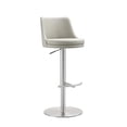 thumbnail image 4 of Whiteline Modern Living Carter Barstool, Adjustable Height, Swivel, Light Grey Faux Leather, Brushed Stainless Steel Base,Gray/Silver, 4 of 5