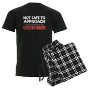 CafePress - Do Not Approach Coronavirus Men's Dark Pajamas - Men's Dark Loose Fit Cotton Pajama Set