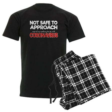 CafePress - Do Not Approach Coronavirus Men's Dark Pajamas - Men's Dark Loose Fit Cotton Pajama Set