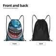 thumbnail image 6 of Horeoi Cartoon Cute Shark Print Drawstring Bags for Gym Sports Yoga Travel Lightweight Foldable Sackpack for Men Women Teens, 6 of 7