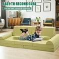 thumbnail image 5 of Lilypelle Kid's Corduroy Convertible 11 Piece Couch Sofa, Green, 5 of 10