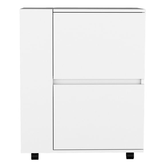 White Bar Cart with Dual Cabinets | Mobile for Transport in Belleville Living Room | Reliable and Long - lasting Furniture