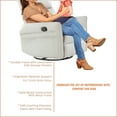 thumbnail image 7 of 360° Electric Power Swivel Rocking Chair with Side Pockets, PU Leather Lounge Chair for Living Room, Bedroom, Light Gray, 7 of 7