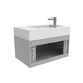 thumbnail image 4 of Amazon 30" Gray Wood Floating Vanity with White Top and Chrome Trim, 4 of 10