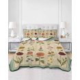 thumbnail image 2 of Quilts Full Size Bedding Set, Retro Pastoral Floral Lightweight Quilted Comforter, Boho Wildflower Botanical Rose Daisy Soft Reversible Bedspread Coverlet with Pillow Covers for All Season, 78" x 90", 2 of 7