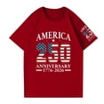thumbnail image 5 of America 250 Shirt Women 250th Anniversary USA Years American Flag Printed Shirts Casual Short Sleeve Loose Tops 250 Years Anniversary T-Shirt Red L, 5 of 5