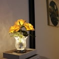 thumbnail image 4 of Decoración del hogar, decoración de habitaciones, decoración de paredes, lámpara de mesa con rosas, lámpara de flores, lámpara de mesa con rosas a pilas, lámpara de flores artificiales con jarrón de c, 4 of 7