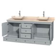 thumbnail image 2 of Wyndham WCV800072DOYIVGS2MXX Acclaim Ivory Marble Top Vanity in Oyster Gray, 2 of 2