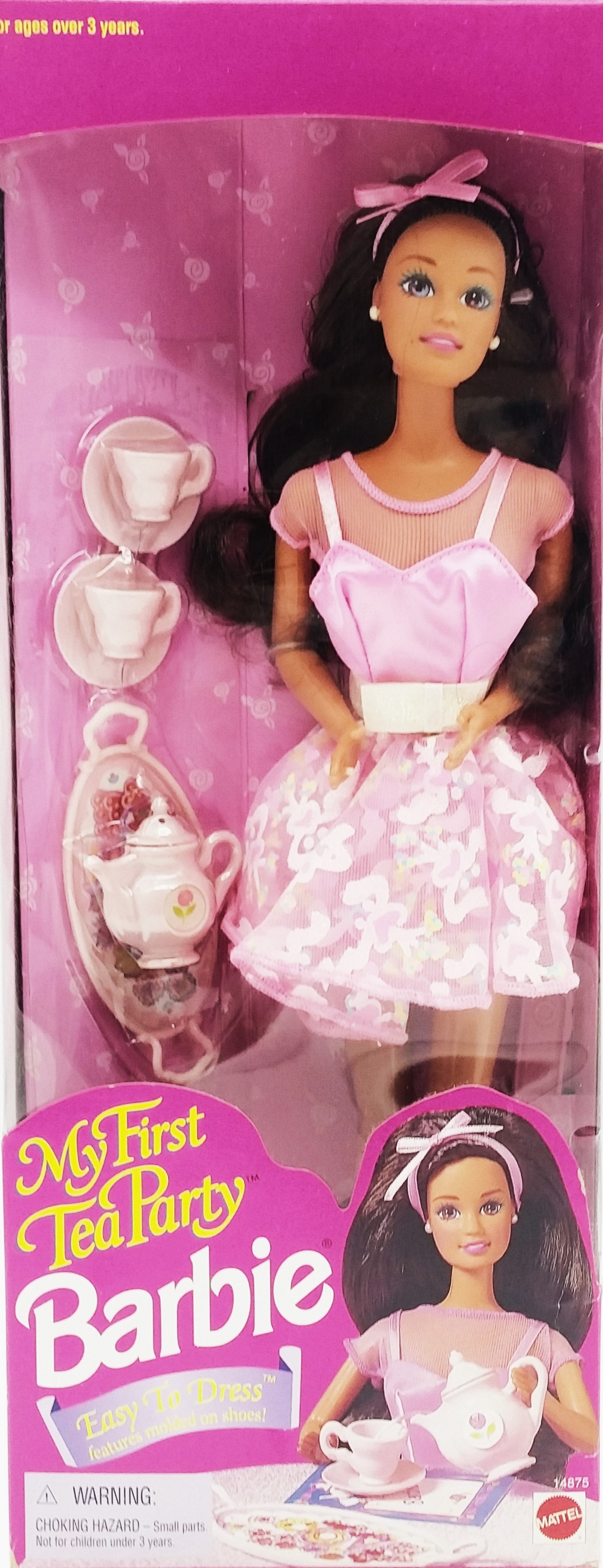 My First Tea Party Barbie Doll Brunette 1995 Mattel #14875 - Walmart.com