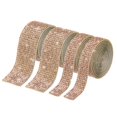 thumbnail image 1 of Unique Bargains 2 Roll 1 Yard 13.5/27mm Self Adhesive Crystal Rhinestone Ribbon for Crafts Project, Champagne, 1 of 5