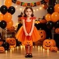 thumbnail image 7 of Otqutp 4 Piece Girls Pumpkin Set Suspender Tulle Dress with Headband Striped Socks Candy Bag Toddler Cute Halloween Clothes, 7 of 7