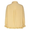 thumbnail image 6 of DDAPJ pyju Women Casual Shacket Long Sleeve Button Down Plaid Shirts Dressy Ruffled Blouse Tops Clearance Sale Yellow XL, 6 of 7