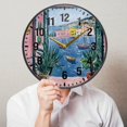thumbnail image 6 of Yayeee Wall Clock Battery Operated 11.9" Silent Quartz Non-Ticking for Living Room Decor, Pink Window, 6 of 8
