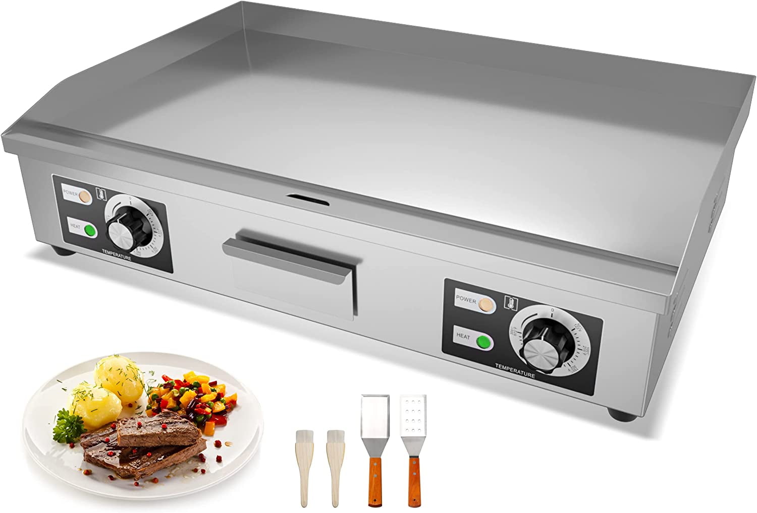 Slsy Electric Commercial Countertop Griddle, 30 Inch (4400W) Electric