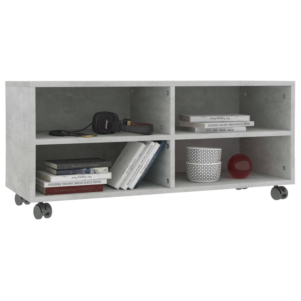Kepooman 35" Modern Rolling TV Stand Cabinet with Castors for Living Room, Light Gray