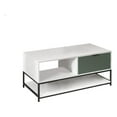 thumbnail image 2 of Home Square 2-Piece Set with Faux Leather Sleeper Sofa and Steel Coffee Table, 2 of 16
