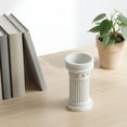 thumbnail image 6 of 8 Inch 3D Printed Art Vase, Matte Black Vintage Column-Style Decorative Vase With Classic Engraved Details, Ideal For Tabletop Centerpieces, Shelf Display, Home Decor, For Family,, 6 of 7