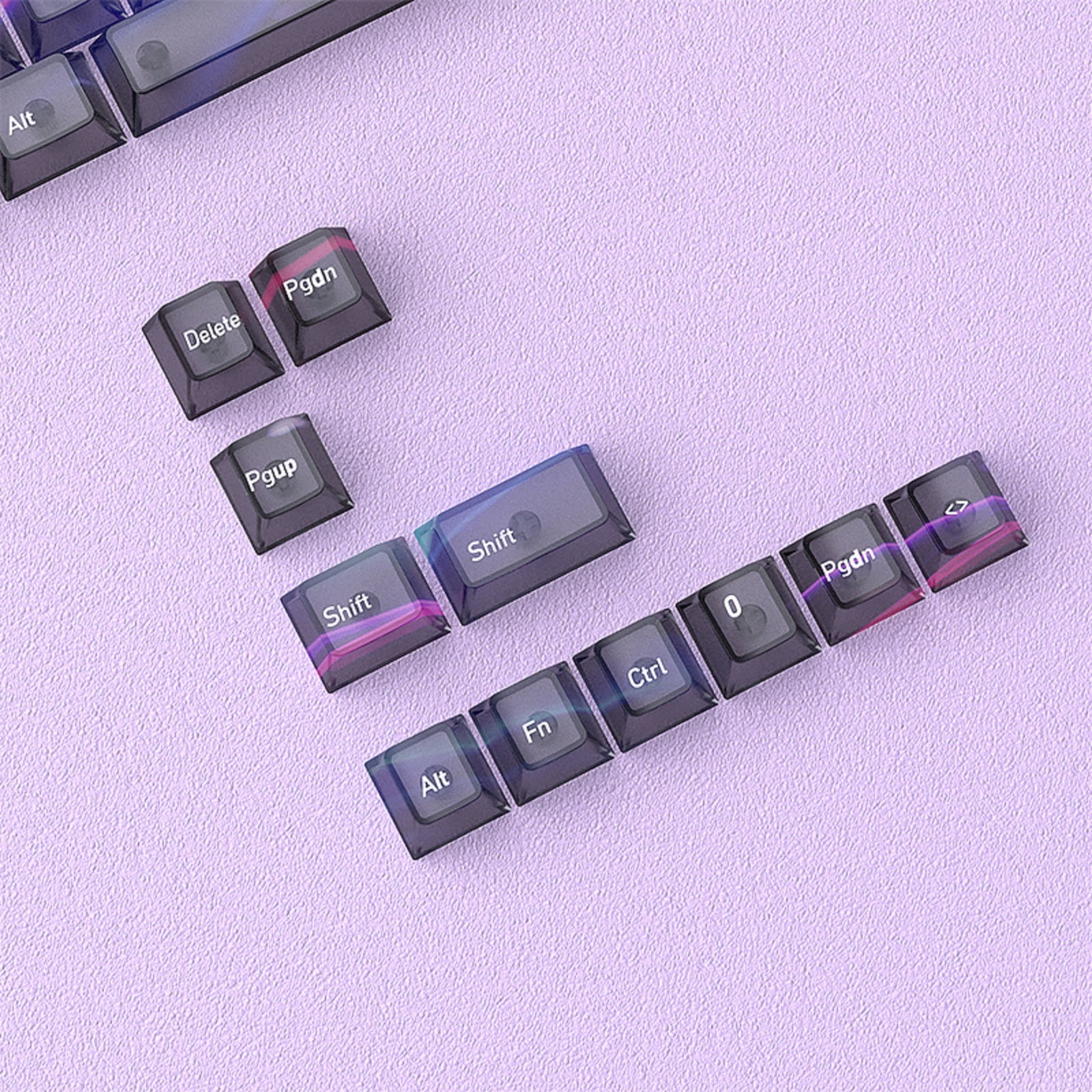 Transparent Gaming Keycaps Multi-Color 60 / 75 / 104 Layouts