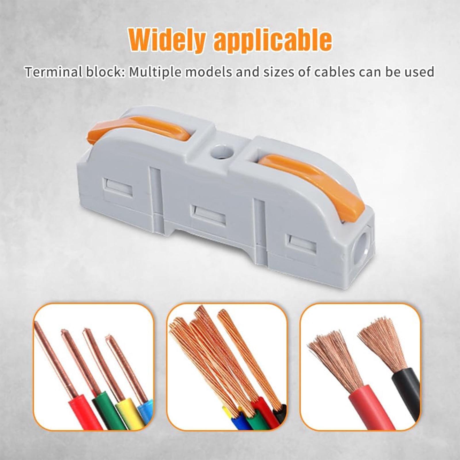 2026 Upgrade Universal Quick Lever Electrical Wire Connectors (24-12 Awg) Assortment (50/100pcs) + Wire Stripper, Home Mini Quick Lever Wire Connectors Push-in,1 in 1 Out (100pc)