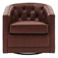 thumbnail image 2 of NPD Furniture Walsh 19" Top Grain Leather Swivel Chair in Garrett Brown, 2 of 2