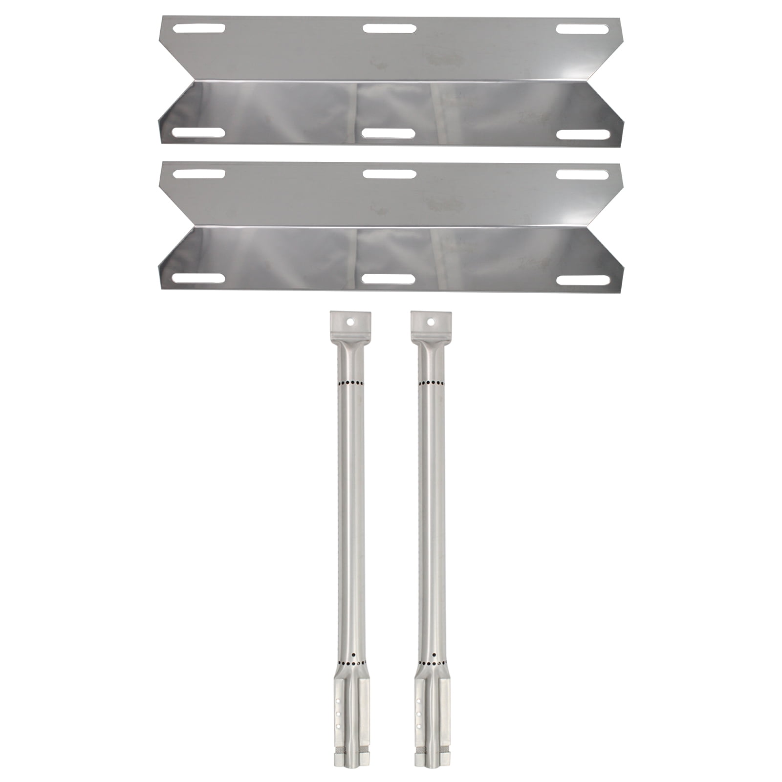 2Pack BBQ Gas Grill Tube Burner & Heat Shield Plate Tent Replacement