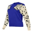 thumbnail image 6 of Print Patchwork Pullover Sweater for Women Fashion Casual Long Sleeve Crew Neck Soft Comfortable Knitwear Top Blue L, 6 of 6