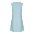 thumbnail image 5 of Meichang Summer Dresses for Women 2024 Sleeveless Eyelet Embroidery Mini Dresses Keyhole Scoop Neck Sundresses Solid Loose Flowy Dresses Swing Beach Vacation A Line Dresses Light Blue L, 5 of 7