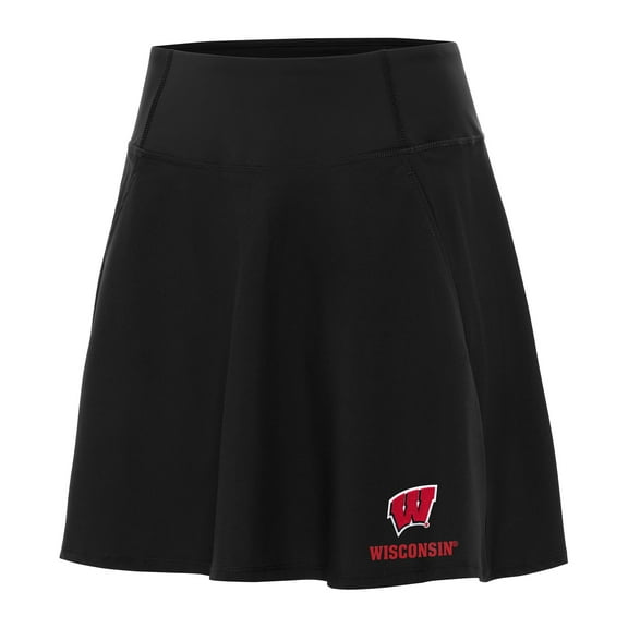 Women's Antigua Black Wisconsin Badgers Chip Skort